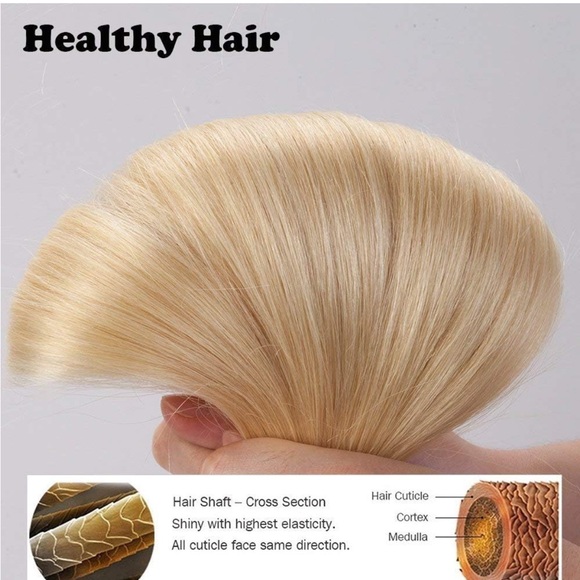 12 INCH BLEACH BLONDE CLIP IN EXTENSIONS - Picture 2 of 8